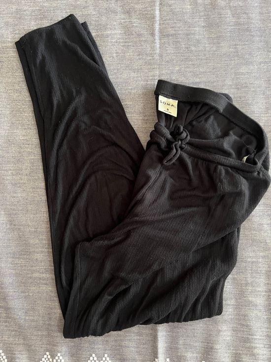 Soma Other - Soma Small Ribbed Drapey Soft Black Ankle Lounge Rayon Comfy Cozy Pajama Bottoms